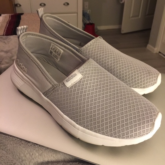 adidas | Shoes | Gray Adidas Memory Foam Slip On Trainers | Poshmark